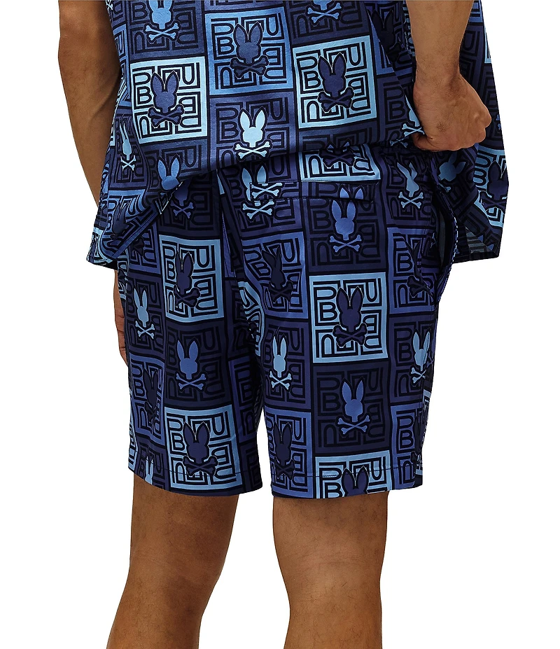 Psycho Bunny Gio Allover Print 6#double; Inseam Swim Trunks