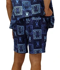 Psycho Bunny Gio Allover Print 6#double; Inseam Swim Trunks