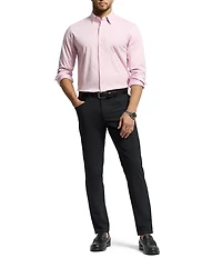 Psycho Bunny Jackson Classic Fit Stretch Knit Spread Collar Solid Dress Shirt