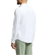 Psycho Bunny Jackson Classic Fit Spread Collar Solid Stretch Knit Dress Shirt