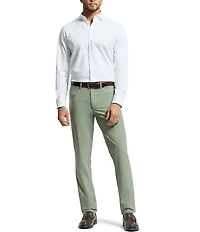 Psycho Bunny Jackson Classic Fit Spread Collar Solid Stretch Knit Dress Shirt
