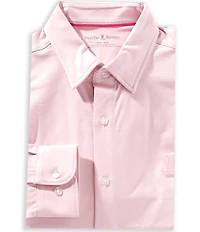 Psycho Bunny Jackson Classic Fit Stretch Knit Spread Collar Solid Dress Shirt