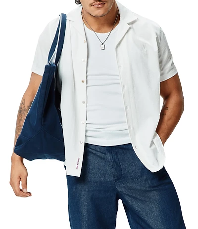 Psycho Bunny Jayme Seersucker Short Sleeve Woven Camp Shirt