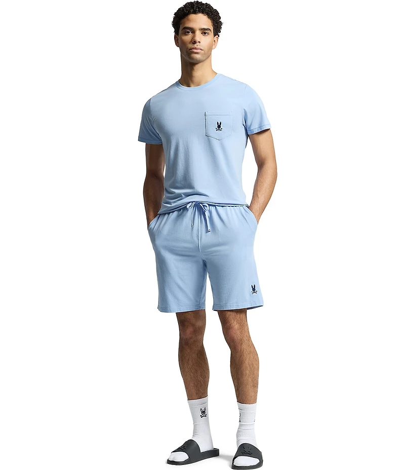 Psycho Bunny Jersey Lounge Embroidered Bunny Drawstring Shorts