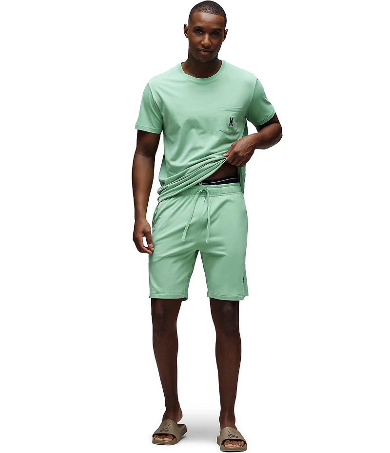 Psycho Bunny Jersey Lounge Embroidered Bunny Drawstring Shorts