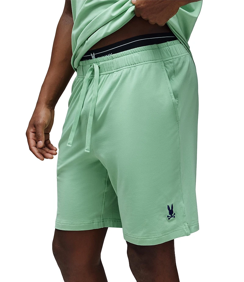 Psycho Bunny Jersey Lounge Embroidered Bunny Drawstring Shorts