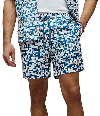 Psycho Bunny Josh Allover Bunny Swim Trunks