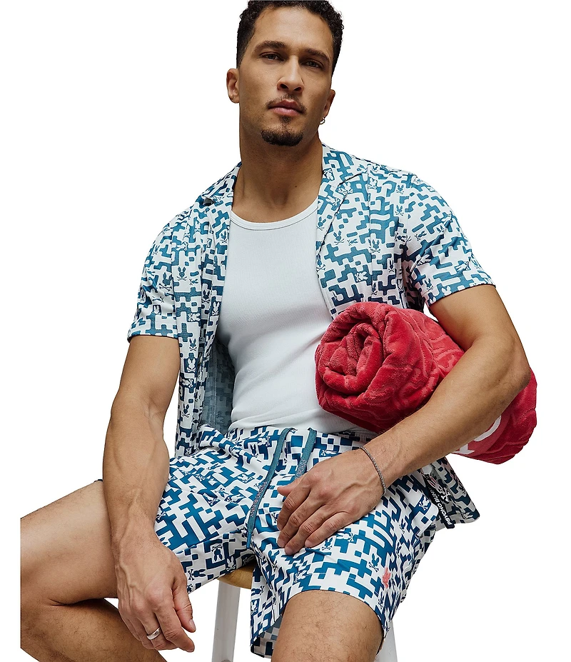 Psycho Bunny Josh Allover Bunny Swim Trunks