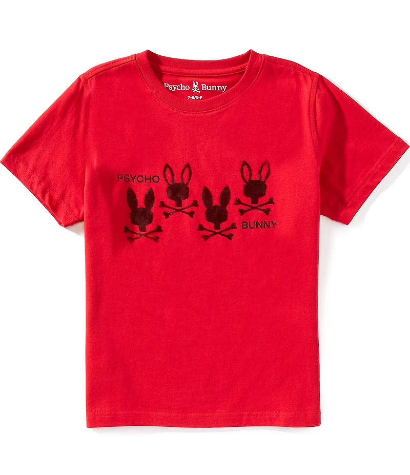 Psycho Bunny Jovan Big Boys Short-Sleeve Triple Bunny Graphic T-Shirt