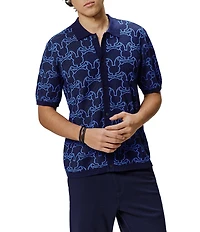Psycho Bunny Kane Bunny Logo Short Sleeve Woven Shirt