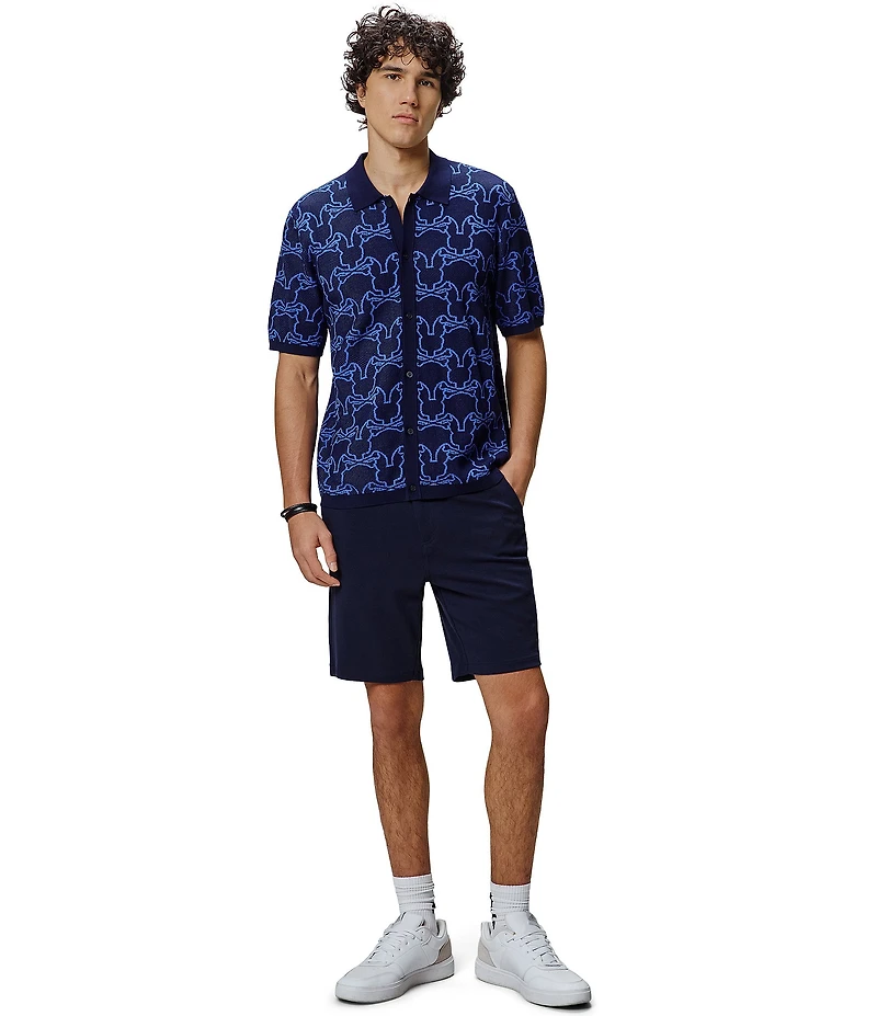 Psycho Bunny Kane Bunny Logo Short Sleeve Woven Shirt