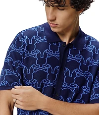 Psycho Bunny Kane Bunny Logo Short Sleeve Woven Shirt