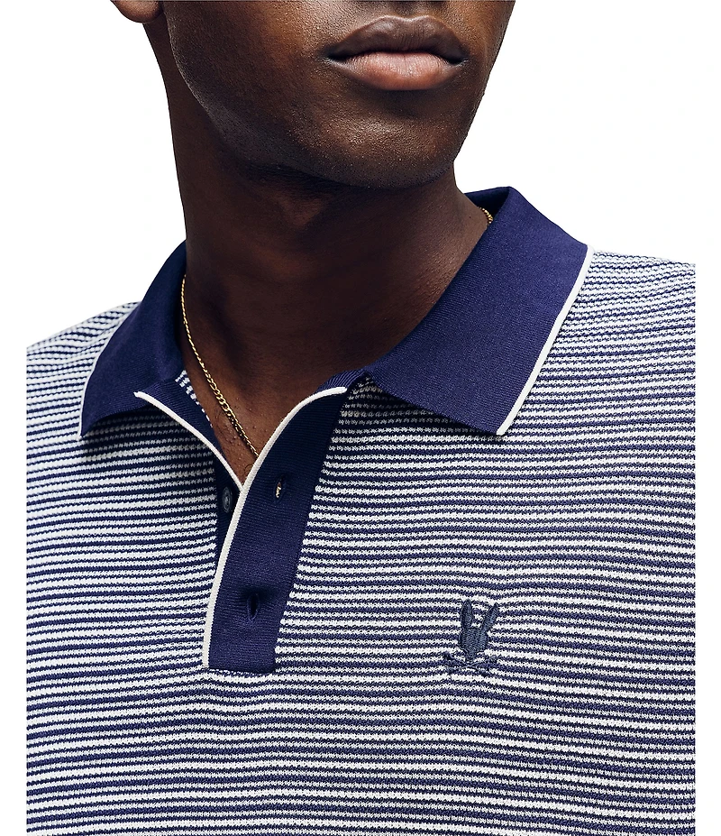 Psycho Bunny Kenny Stripe Short Sleeve Knit Polo Shirt