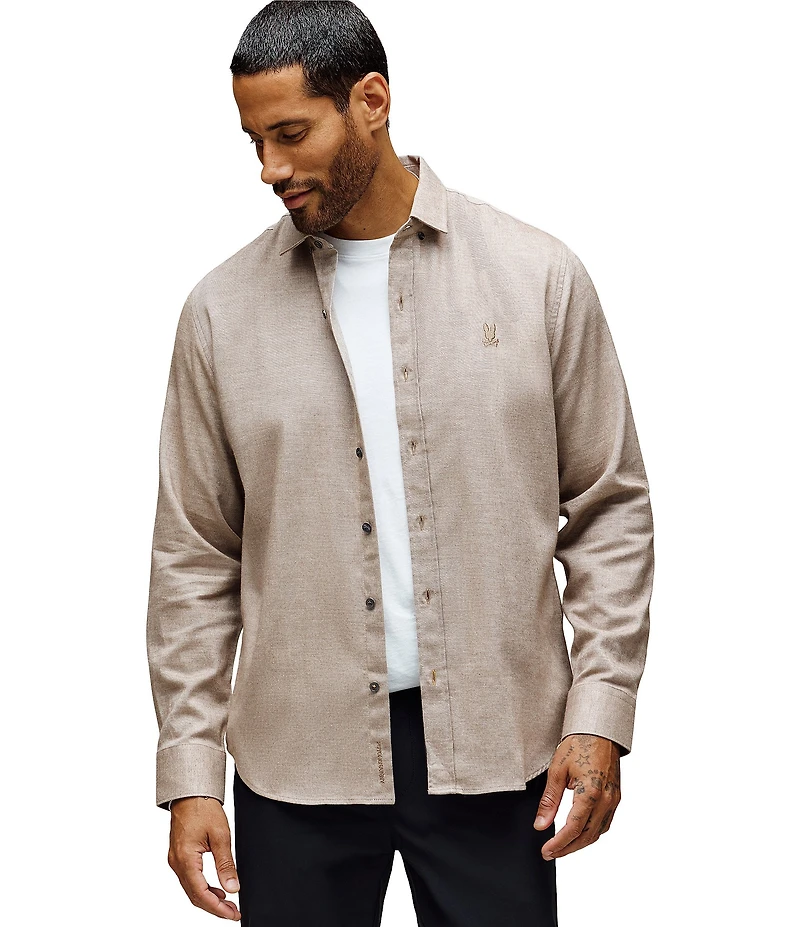 Psycho Bunny Kevin Brushed Flannel Long Sleeve Woven Shirt