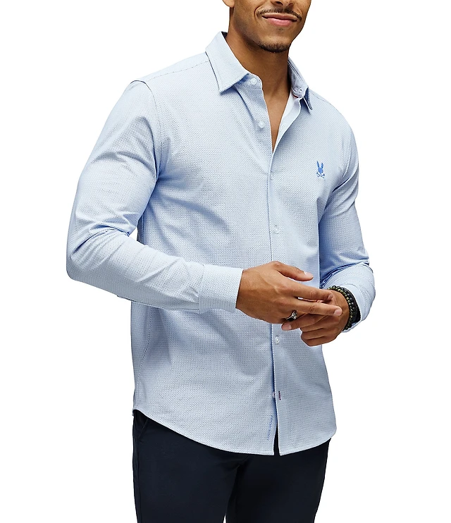 Psycho Bunny Kian Classic Fit Spread Collar Micro Print Dress Shirt at  Hamilton Place in Chattanooga, TN