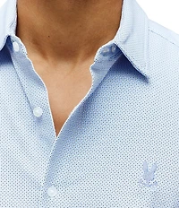 Psycho Bunny Kian Classic Fit Spread Collar Micro Print Shirt