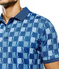 Psycho Bunny Knight Checkerboard Short Sleeve Polo Shirt