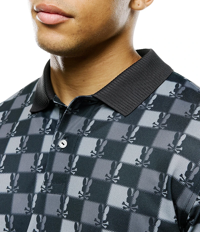 Psycho Bunny Knight Checkerboard Short Sleeve Polo Shirt