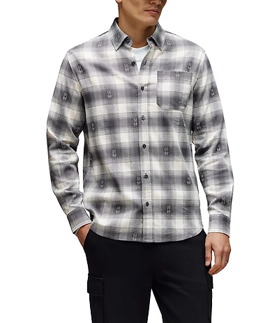 Psycho Bunny Kurt Plaid Flannel Long Sleeve Woven Shirt