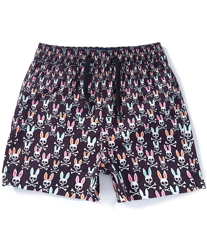 Psycho Bunny Little Boys Byron Allover Bunny Print Swim Trunks