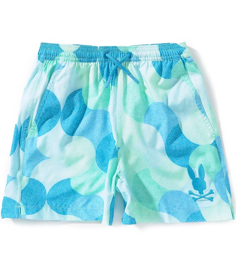 Psycho Bunny Little Boys Ethan Allover Print Swim Trunk