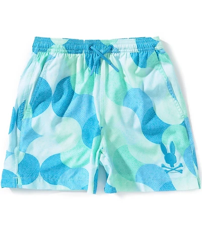 Psycho Bunny Little Boys Ethan Allover Print Swim Trunk