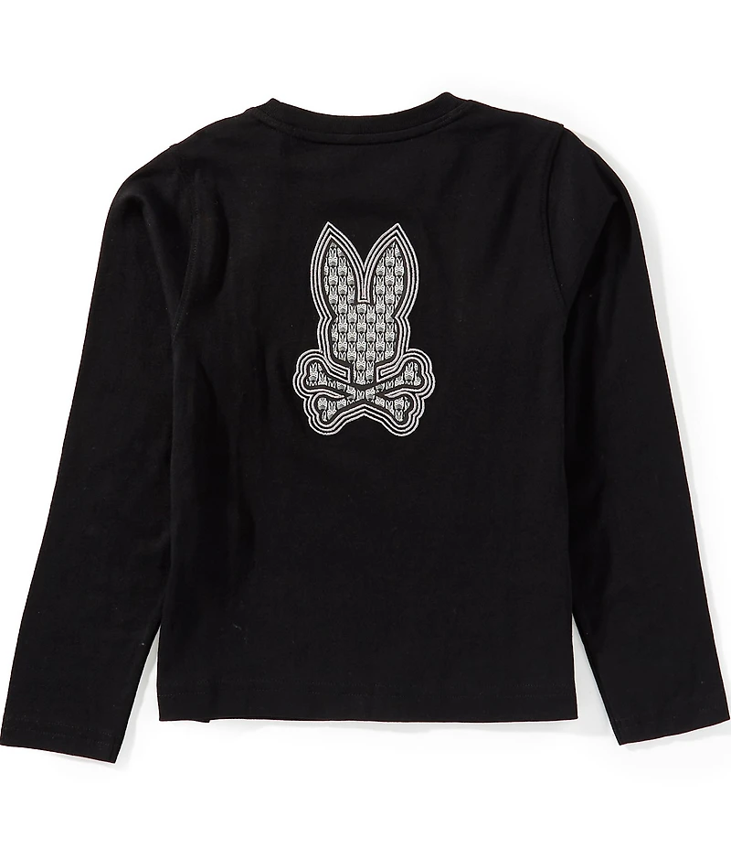 Psycho Bunny Little Boys Long Sleeve Johnny Back Graphic T-Shirt