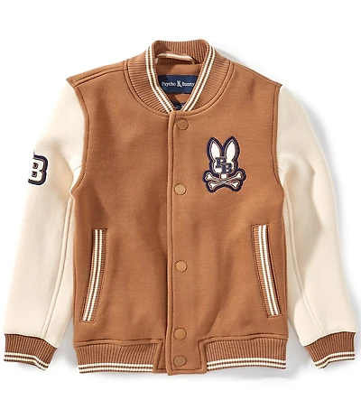 Psycho Bunny Little Boys Long-Sleeve Wade Color Block Jersey/Canvas Bomber Jacket