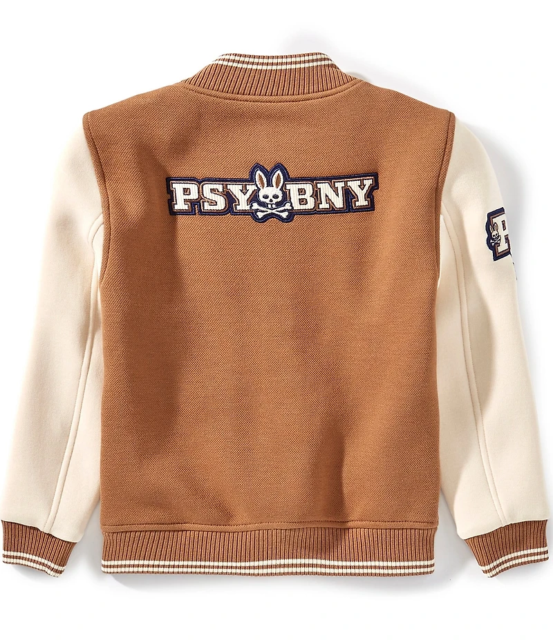 Psycho Bunny Little Boys Long-Sleeve Wade Color Block Jersey/Canvas Bomber Jacket