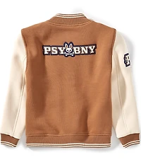 Psycho Bunny Little Boys Long-Sleeve Wade Color Block Jersey/Canvas Bomber Jacket