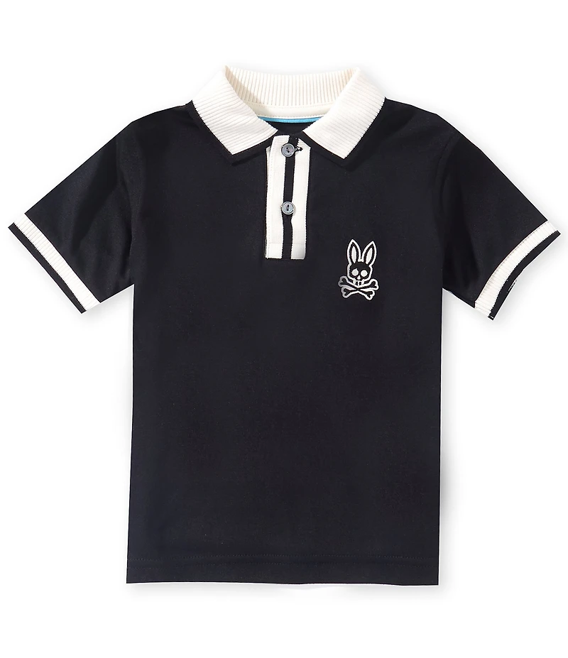 Psycho Bunny Little Boys Short-Sleeve Contrast-Collar Polo Shirt