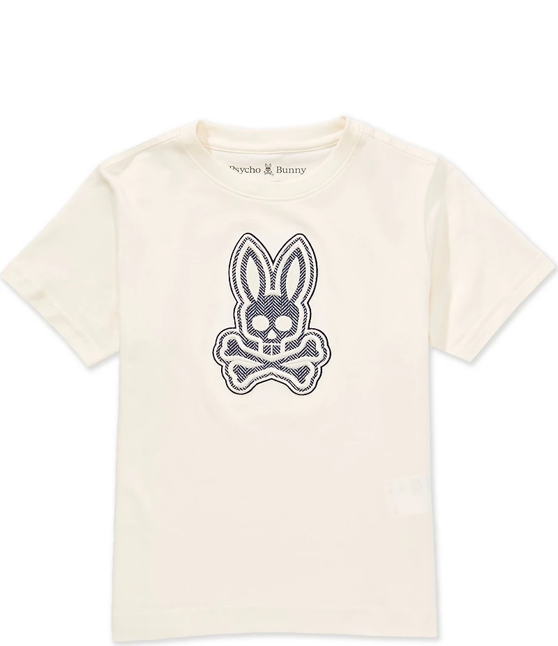 Psycho Bunny Little Boys Short-Sleeve Marlo Herringbone-Embroidered-Bunny-Applique T-Shirt