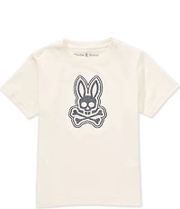 Psycho Bunny Little Boys Short-Sleeve Marlo Herringbone-Embroidered-Bunny-Applique T-Shirt