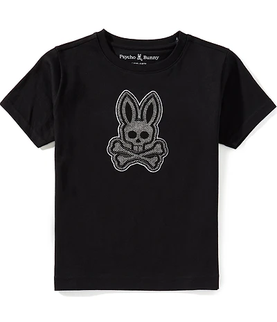 Psycho Bunny Little Boys Short-Sleeve Marlo Herringbone-Embroidered-Bunny-Applique T-Shirt