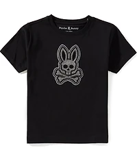 Psycho Bunny Little Boys Short-Sleeve Marlo Herringbone-Embroidered-Bunny-Applique T-Shirt