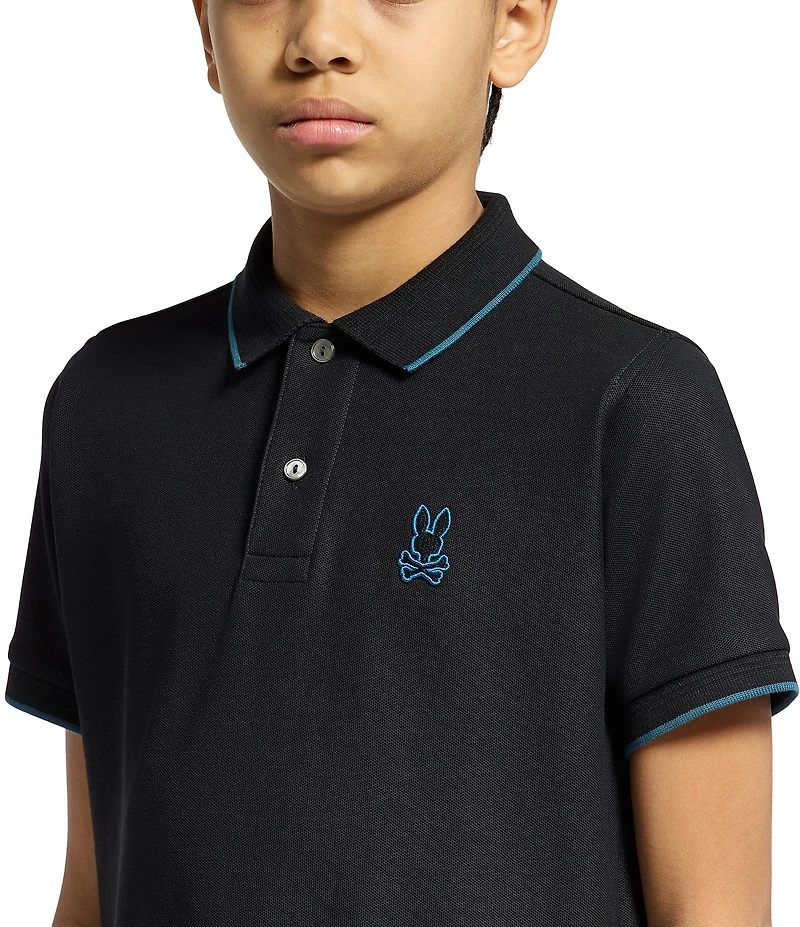 Psycho Bunny Little Boys Park City Short Sleeve Interlock Polo Shirt