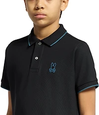 Psycho Bunny Little Boys Park City Short Sleeve Interlock Polo Shirt