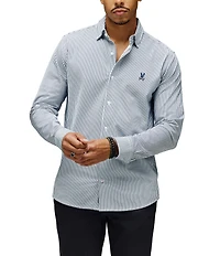 Psycho Bunny Long Sleeve Aaron Striped Dress Shirt