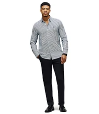 Psycho Bunny Long Sleeve Aaron Striped Dress Shirt