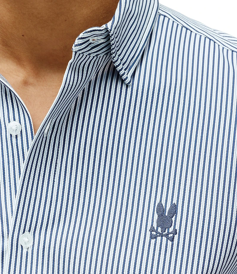 Psycho Bunny Long Sleeve Aaron Striped Dress Shirt