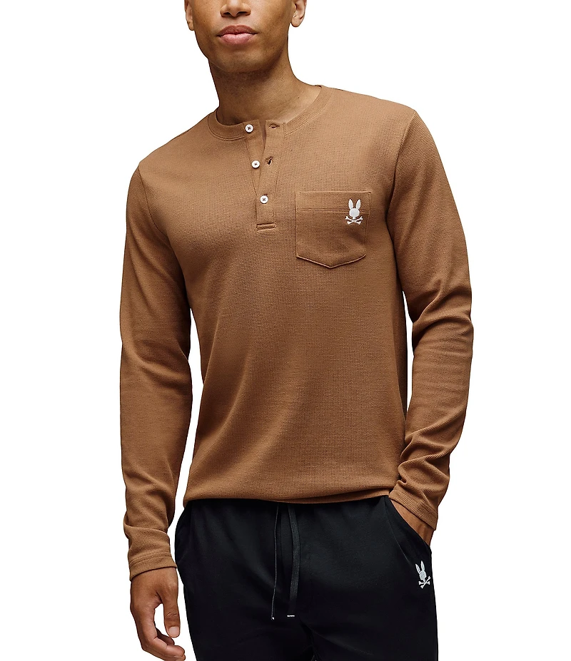 Psycho Bunny Long Sleeve Waffle Knit Sleep T-Shirt