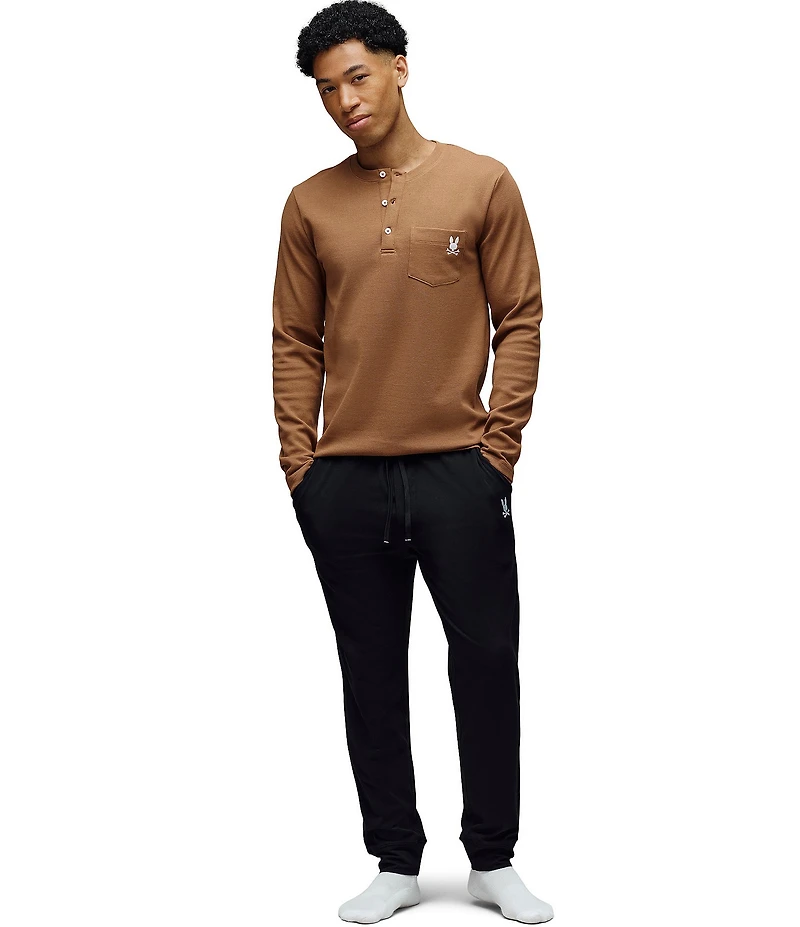 Psycho Bunny Long Sleeve Waffle Knit Sleep T-Shirt