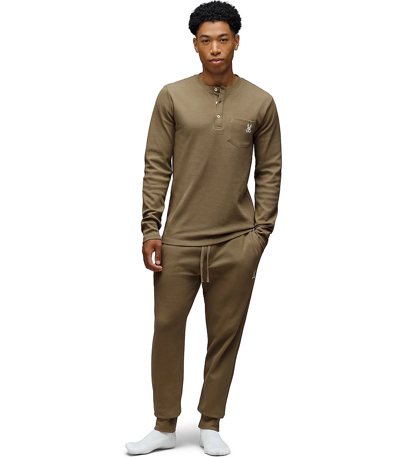 Psycho Bunny Long Sleeve Waffle Knit Sleep T-Shirt