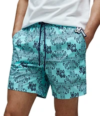 Psycho Bunny Luke Paisley Printed 6#double; Inseam Swim Trunks
