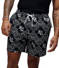 Psycho Bunny Luke Paisley Printed 6#double; Inseam Swim Trunks
