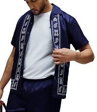 Psycho Bunny Luke Tencel Border Short Sleeve Shirt