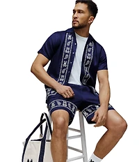 Psycho Bunny Luke Tencel Border Short Sleeve Shirt