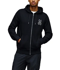 Psycho Bunny Marlo Herringbone Patch Zip Hoodie