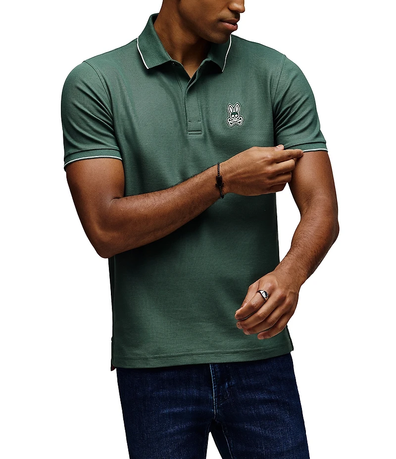 Psycho Bunny Marlon Embroidered Patch Pique Knit Polo Shirt