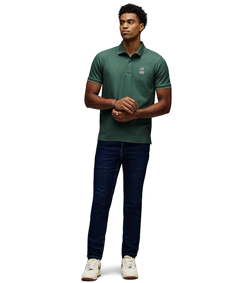 Psycho Bunny Marlon Embroidered Patch Pique Knit Polo Shirt